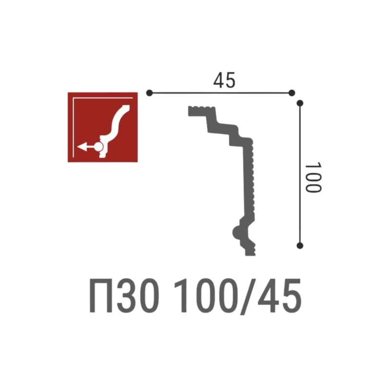 Плинтус потолочный Де-Багет П 30 100/45